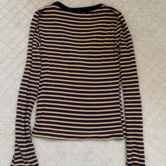 M Yellow And Blue Striped Long Sleeve Shirt - Picture 2 of 3